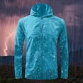 thumbnail image 4 of YUGYXL Women Outdoor Raincoat Lightweight Plus Size Windproof Coats with Hoodie Sun-Protective Windbreaker for Travel Breathable Rain Jackets Light Blue,XL, 4 of 9