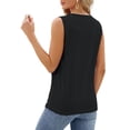thumbnail image 2 of Hanerdun Women Casual Tank Tops Female Pullover Blouse Solid Basic Tee Black L, 2 of 5