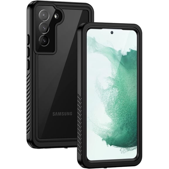 MYKOMI Samsung Galaxy S22  Plus Phone Waterproof Case, IP68  Dustproof, Built-in Screen Protector, Rugged Full Body Shockproof Protective Cover for Galaxy S22 Plus 5G 6.6 Inch, Black/Clear