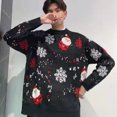 thumbnail image 4 of Suéteres de Navidad para hombres y mujeres, suéter suelto grueso, prendas de vestir de otoño e invierno, pareja, 4 of 5