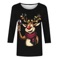 thumbnail image 4 of LEKWK Womens Christmas T Shirts Xmas Tree Crew Neck 3/4 Sleeve Tops Christmas Graphic Tees for Women Tunic Christmas Shirts Women, 4 of 4