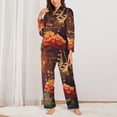 thumbnail image 3 of Kll Butterfly Sitting On A Flower Print Women'S Long Sleeve Pajamas With Pants Sleepwear Loungewear 2 Set-Medium, 3 of 9