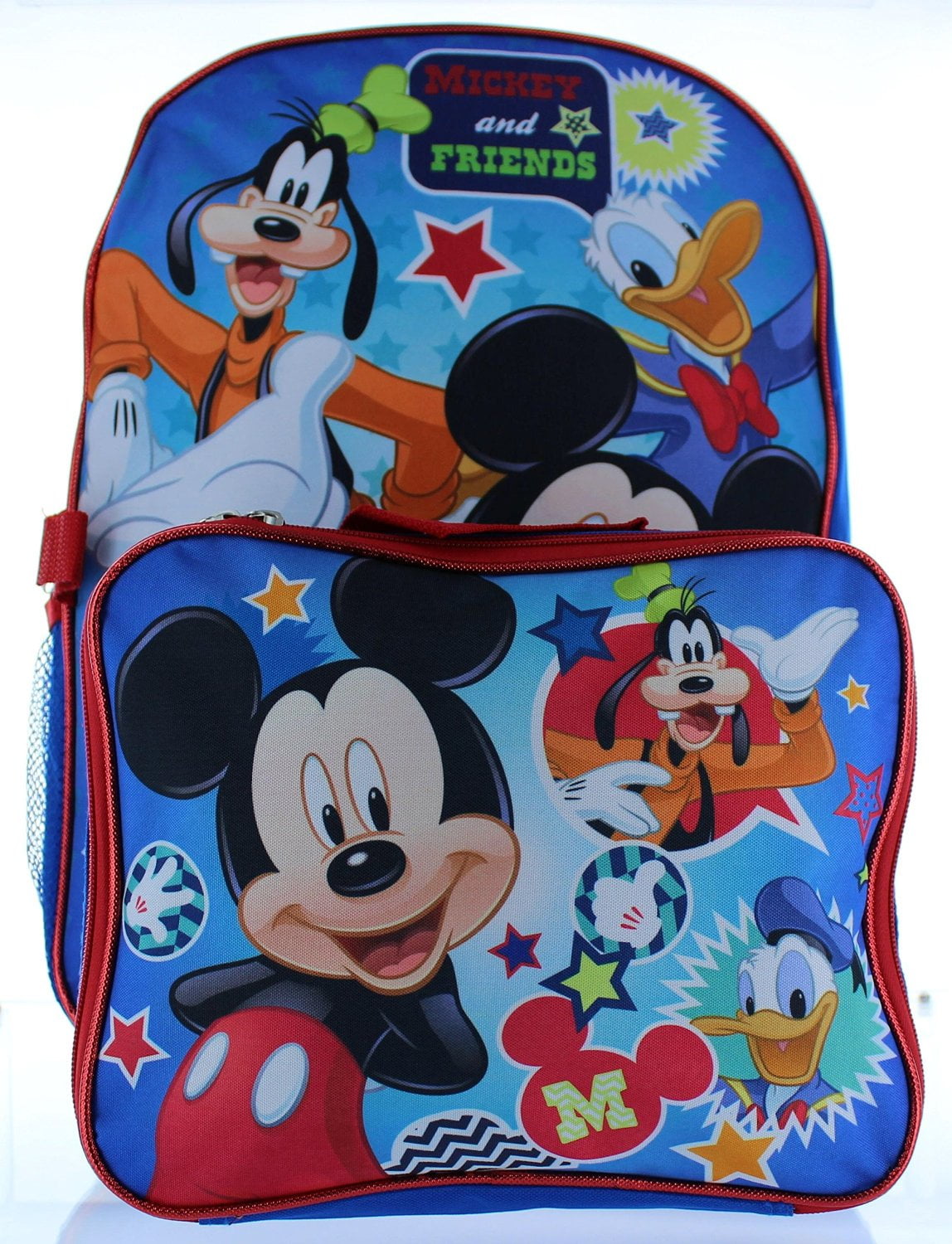 Disney Backpack Disney Mickey Mouse & Friends w/ Lunch Bag New