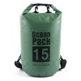 thumbnail image 1 of Waterproof Bags Multifunctional Outdoor Backpack Large-Capacity Equipment Foldable Kayak Rafting Bag Pool Beach Sports Dark Green 15L Shoulders, 1 of 9