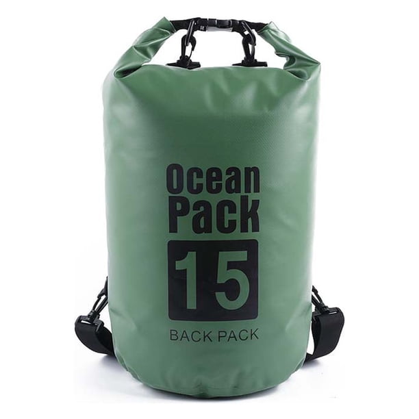 Greeniant Bolsas impermeables, mochila multifuncional para exteriores, bolsa plegable para Kayak, Rafting, piscina, pesca, canotaje, deportes Deportes acuáticos Verde oscuro 2L solo hombro