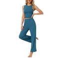 thumbnail image 4 of INSPIRE CHIC Women's Lounge Set Sleeveless Tank Top and Pants Sleepwear Soild Pajama Set XL Blue, 4 of 6