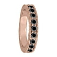 thumbnail image 2 of Mauli Jewels Rings for Women 1 Carat Channel Prong Setting Black Diamond Wedding Band 4-prong 10K Solid Rose Gold, 2 of 10