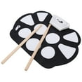 thumbnail image 4 of Electronic Drumset, Portable 9 Pads Pure Sound Real Sense USB Interface Roll Up Drum Kit Foldable  For Players, 4 of 8