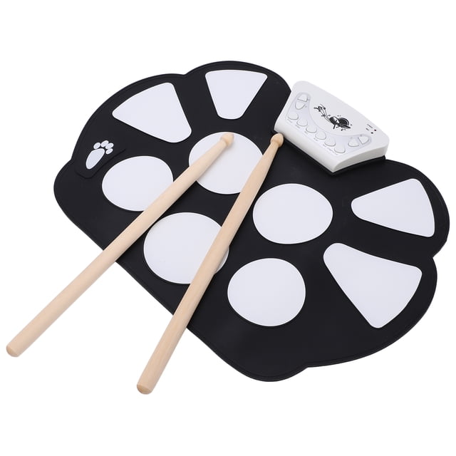 Kit De Batería Enrollable Flexible, Batería Electrónica De Sonido Puro Plegable De 9 Almohadillas Para Jugadores