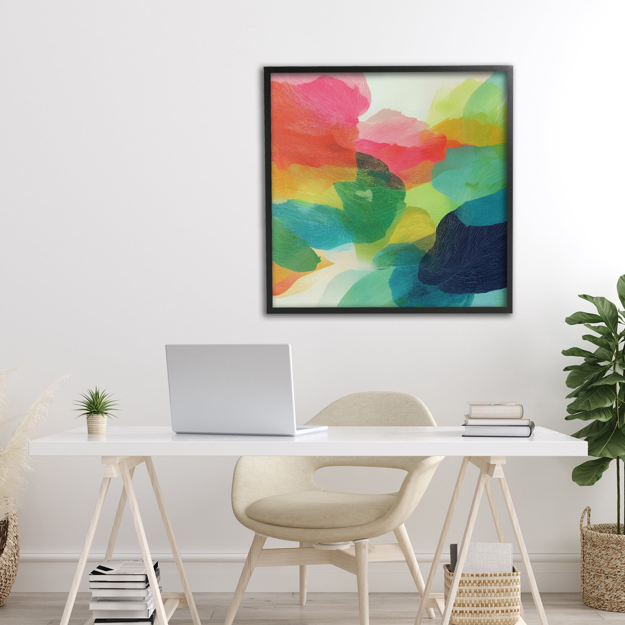 Stupell Industries Vivid Flowing Color Field Black Framed Giclee Art, design by Chromatic Storm Studio
