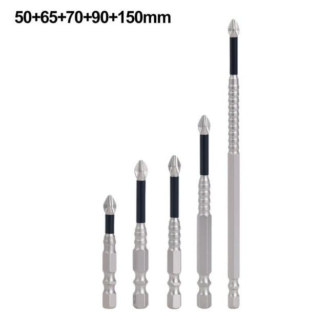 3/4/5Pcs Cross Magnetic Non-Slip Screwdriver Bits Set Hexagonal Handle 25-150mm F
