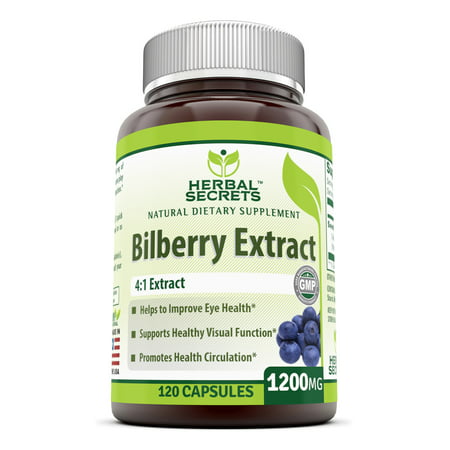 Herbal Secrets Bilberry Extract 1200 Mg 120 (Best Quality Bilberry Extract)