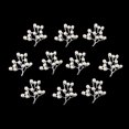 thumbnail image 4 of Botón De De Imitación 10 De La Flor De Flatback Del Arte Adorno De Plata De Bricolaje Soledad Flatback, 4 of 9