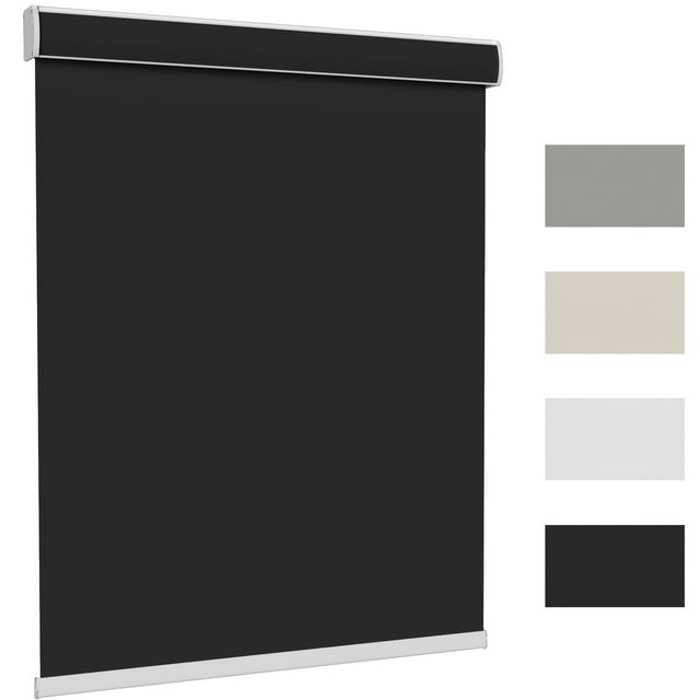 OUSITAID Cordless Blackout Roller Shades - Cord-Free Window Blinds with Privacy Protection Easy Installation & Smooth Operation Durable Fabric in White & Black | Modern Room Darkening S