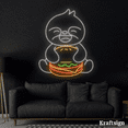 thumbnail image 2 of Craftnamesign Sloth Burger Neon Sign, Burger Shop Decor, Fast Food LED Sign, 2 of 4