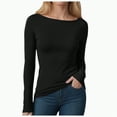 thumbnail image 2 of Towmus Long Sleeve Undershirt for Women Women's Regular-Fit Long-Sleeve Crew neck T-Shirt Basic Tops, 2 of 6