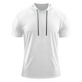 thumbnail image 5 of Miluxas Short Sleeve Hoodies for Men Hoodies Summer Sweatshirt Lightweight Breathable Workout Shirts Pullover White XXXL(XXXL), 5 of 6