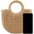 thumbnail image 4 of PIKADINGNIS Women Straw Handbag Mini Summer Beach Rattan Tote Bag Crossbody Shoulder Top Handle Handbag Handmade Purse Clutch Bag, 4 of 6