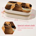 thumbnail image 5 of Sea Lion Velvet Portable Storage Box with Removable Compartment – Gift-Ready, Earring Holder Jewelry Box and Jewelry Organizer, 5 of 7