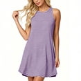 thumbnail image 3 of Lenpel Womens Summer Tank Dresses Trendy Striped Crew Neck Sleeveless Mini Dresses with Pockets Casual Loose Sundresses, 3 of 7