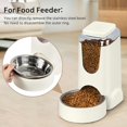 thumbnail image 4 of 2 Pack Automatic Cat Feeder and Stainless Steel Water Dispenser, Gravity Dog Waterer Set Food Feeder and Waterer Set for Small Medium Kitten Puppy Pets (1 Gallon x 2, Ivory White), 4 of 14