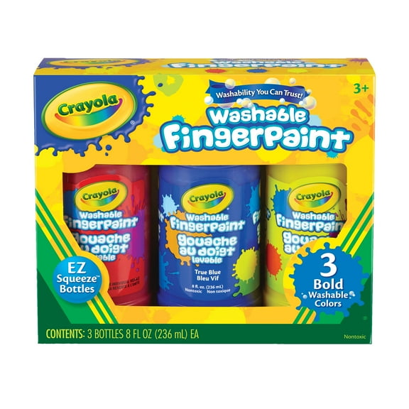Crayola Washable Finger Paint 8 Oz 3 Count Primary