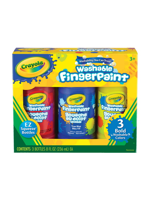 Crayola Washable Finger Paint 8 Oz 3 Count Primary