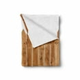 thumbnail image 2 of Farmland Soft Flannel Fleece Throw Blanket, Triangle Edged Timber Border Stripes Siding Woodwork Enclosing Tool Image Art, Cozy Plush for Indoor and Outdoor Use, 60" x 80", White Brown, by Ambesonne, 2 of 6