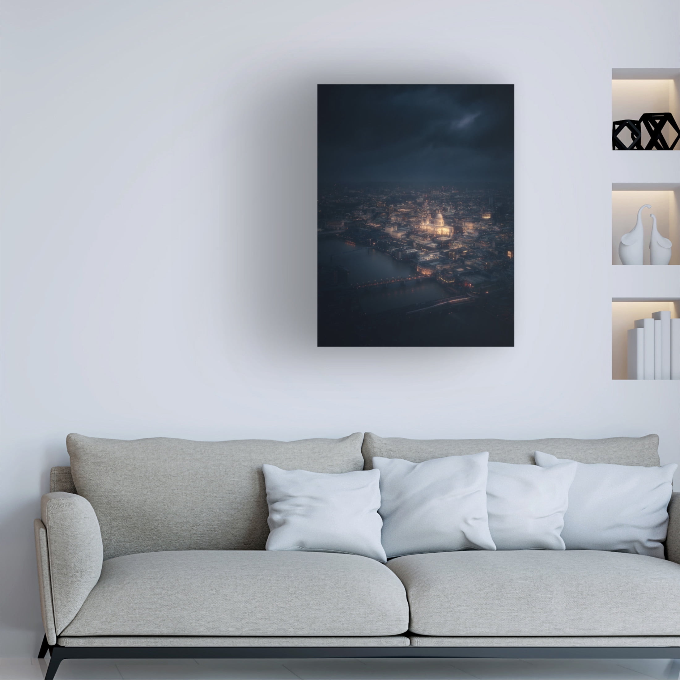 Canvas Wall Art - David George 'Endless Night' Wall Art for Living Room, Bedroom, or Office Décor by Trademark Fine Art - 18 x 24 Inches