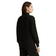 thumbnail image 2 of Lauren Ralph Lauren Thermal Waffle-knit Sweatshirt Polo Black Medium, 2 of 4