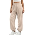 thumbnail image 6 of SZJXBUY Tall Sweatpants Women Casual Elastic Bottom High Waist Joggers with Pockets Baggy Athletic Work Pants Fall Beige,L, 6 of 6