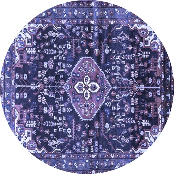 Ahgly Company Indoor Round Persian Blue Traditional Area Rugs, 4' Round
