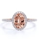 thumbnail image 1 of JeenMata Anillo de Bodas de Morganita Creada en Color Rosa Melocotón Ovalado en Oro Rosa de 18 K sobre Plata, 1 of 6
