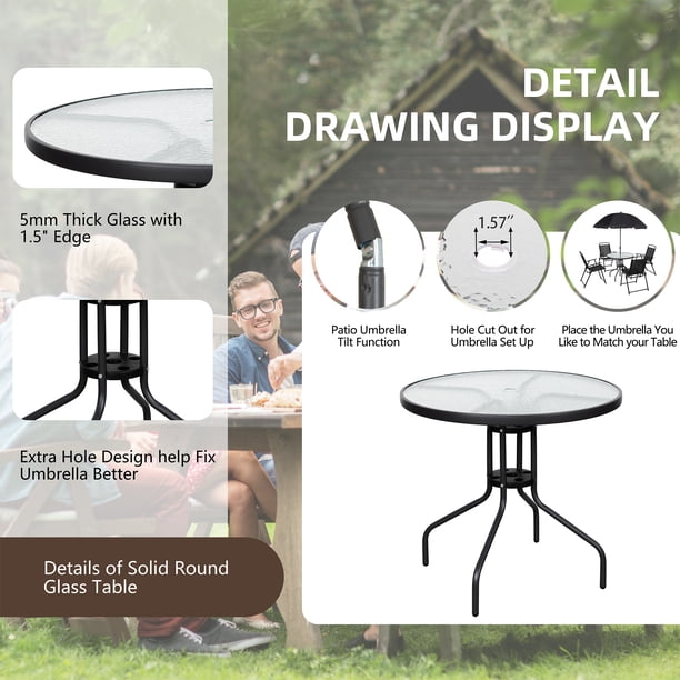 fold up patio table umbrella hold Folding Camping Picnic with Seats/Umbrella Hole, Card Suitcase Table,Picnic Benches, Outdoor Table for Patio,Picnic Table Set with Bench,One Piece Folding Table and Chair for Courtyard : Patio, Lawn This outdoor wood table not only boasts a unique octagon shape that adds a stylish touch to any porch Sunnydaze Meranti Wood Folding Outdoor