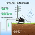 thumbnail image 5 of 1.6HP Shallow Well Pump, 1320GPH Portable Garden Pump with Two Adapters, Stainless Steel Sprinkler Pump for Lawn Sprinkling, Garden Watering, Farm Irrigation and Clear Water Transfer, 5 of 7