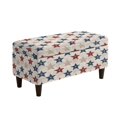 thumbnail image 2 of SEANATIVE Stretch Ottoman Cover Storage Ottoman Bench Covers Removable Footrest Stool Slipcover Independence Day Printed Furniture Protector for 4th of July Decor, M, Star Pattern, 2 of 7