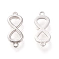 thumbnail image 2 of 10pc Brass Links Connectors Long-Lasting Plated Infinity Real Platinum Plated 16.5x6.5x1.5mm Hole: 1mmDIY, 2 of 2