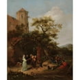 thumbnail image 2 of Jan Steen 15x18 Black Ornate Wood Framed Double Matted Museum Art Print Titled - The Fortune Teller (C. 1650 - 1654), 2 of 5