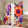 thumbnail image 2 of YST Rideaux Occultants Floraux Chic 84x90 Rideaux Fleurs Rouges Violettes Filles Femmes Rideaux & Draperies, Thème Botanique Rideaux Occultants Vintage Fleurs Draperies de Fenêtre Décoration de Chambre, 2 of 6