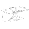 thumbnail image 3 of 55" Rectangular Dining Table, Modern Retro Expandable Kitchen Table with Black Center Plate and Metal Base, Wood Control Desk for Living Room, Dining Room, Kitchen, Grey, 3 of 9