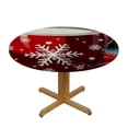thumbnail image 3 of PIKWEEK  Small Round Tablecloth, Christmas Elastic Edge Design Dacron Tablecloth, Abstract Christmas Tree with Stars, Fits Round Table Diameter, for Dining Room, Party, Banquet, Multicolor White, 3 of 7