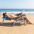 thumbnail image 4 of Costway 2PCS Beach Chairs with 5-Position Backrest & Padded Headrest, Cup Holder & Ice Bag Palm Tree Green, 4 of 9
