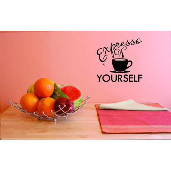 Custom Decals Expresso Yourself Wall Art Size: 12 X 12 Inches Color: Black