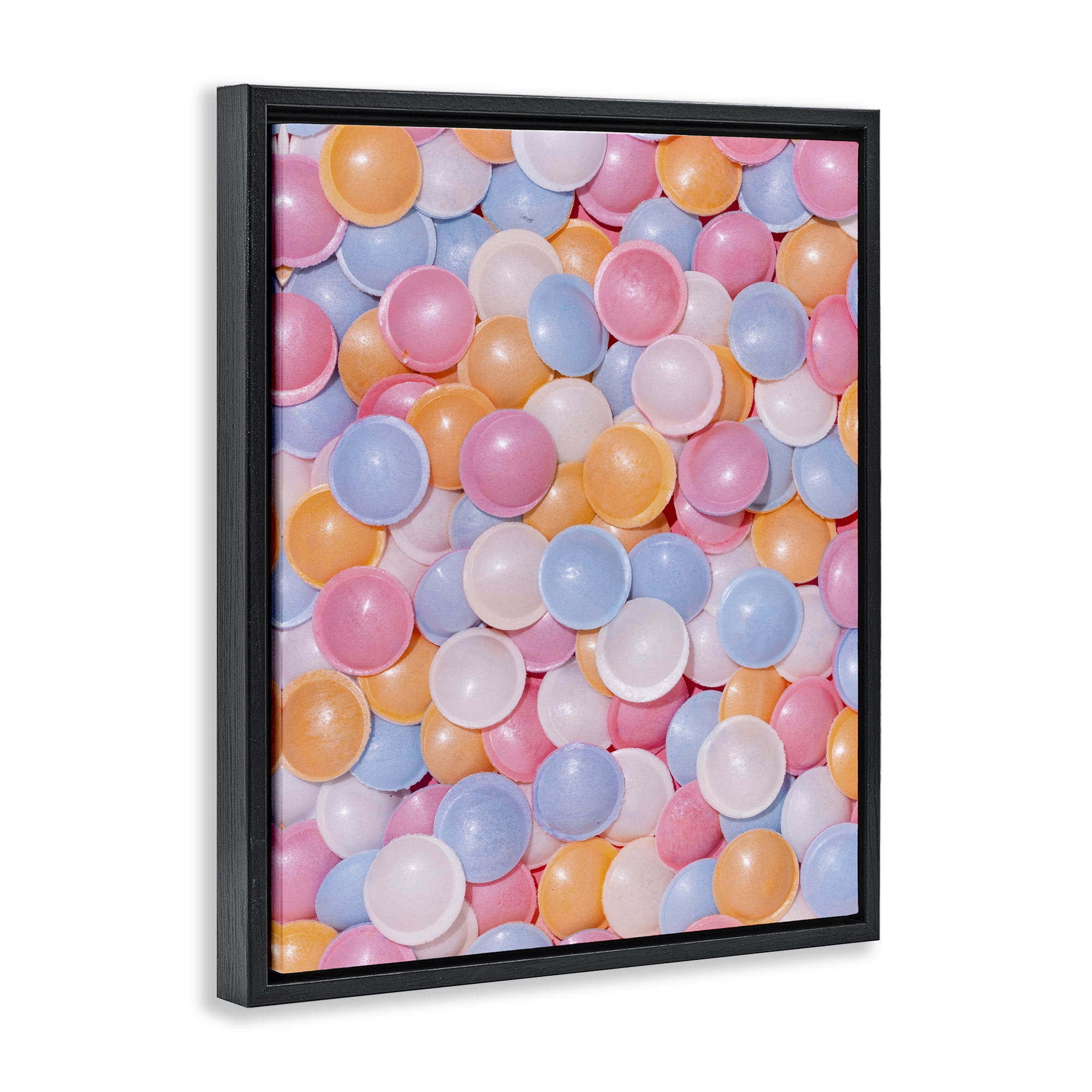 Stupell Industries Retro Pastel Candies Black Framed Floater Canvas Wall Art, design by LISH Creative