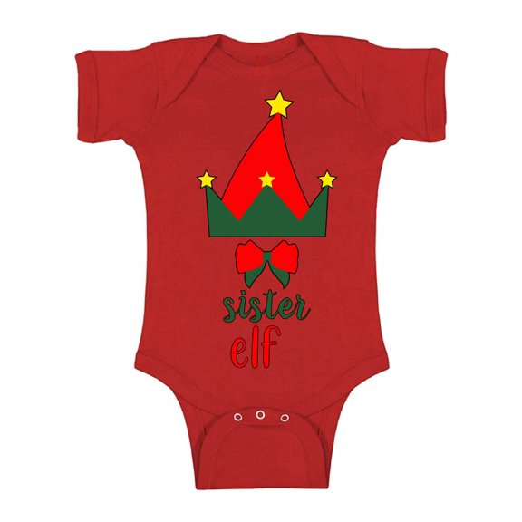 Awkward Styles Xmas Baby Outfit Bodysuit Christmas Sister Elf Romper
