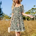 thumbnail image 4 of Vestido con estampado de insectos vintage, bonito, para cumpleaños, de lujo, para fiesta, largo, de verano, 4 of 7