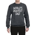thumbnail image 2 of Wild Bobby,World's Okayest Dad Gift, Father's Day, Unisex Crewneck Graphic Sweatshirt, Charcoal, Small, 2 of 3