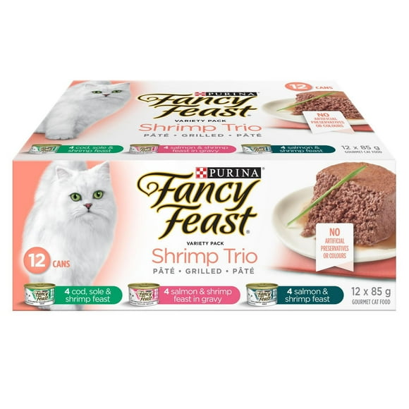 Fancy Feast Shrimp Trio Variety Pack, Wet Cat Food 12 X 85g, 12 X 85g
