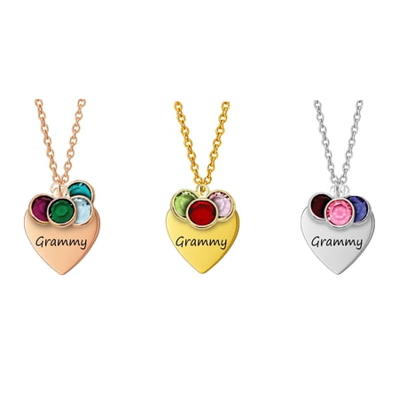 Grammy Necklace Personalized Grammy Gifts from Grandkids With Grandkids Birth Month Birthstones - Custom Grandma Jewelry with Custom Birth Stone Charms Handmade Jewelry - Mother's Day Gifts