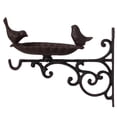 thumbnail image 2 of Outdoor Garden Wall Mounted Hanging Iron Bird Bath and Feeder Decor, Bronze, 2 of 7